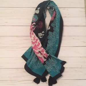 Navy and floral scarf
